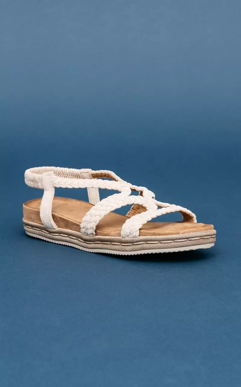 Sandals with braided band Beige