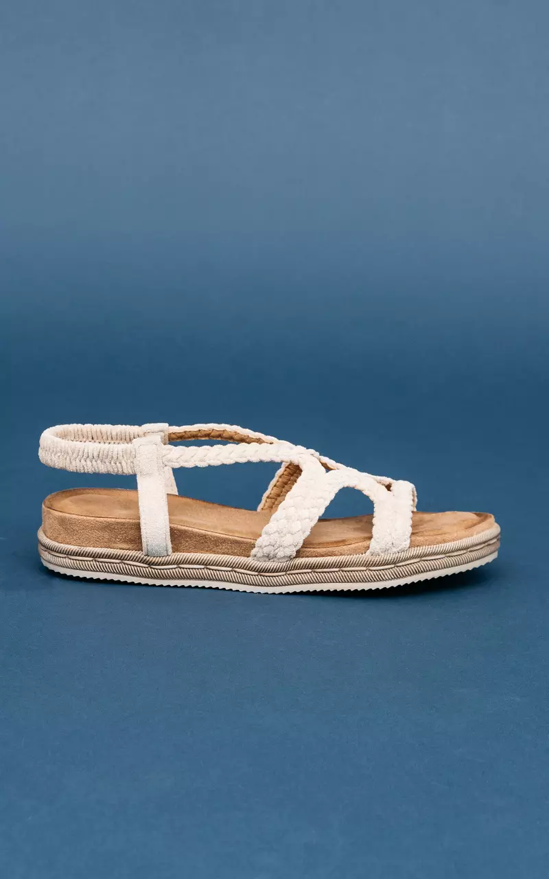 Sandals with braided band Beige
