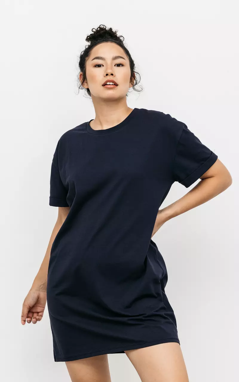 Basic t-shirt jurk Donkerblauw