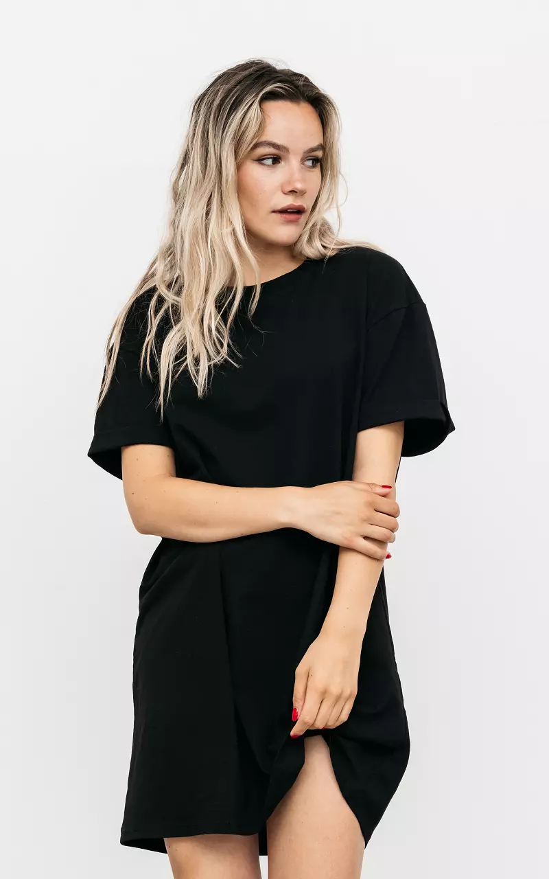 Basic t-shirt jurk Zwart