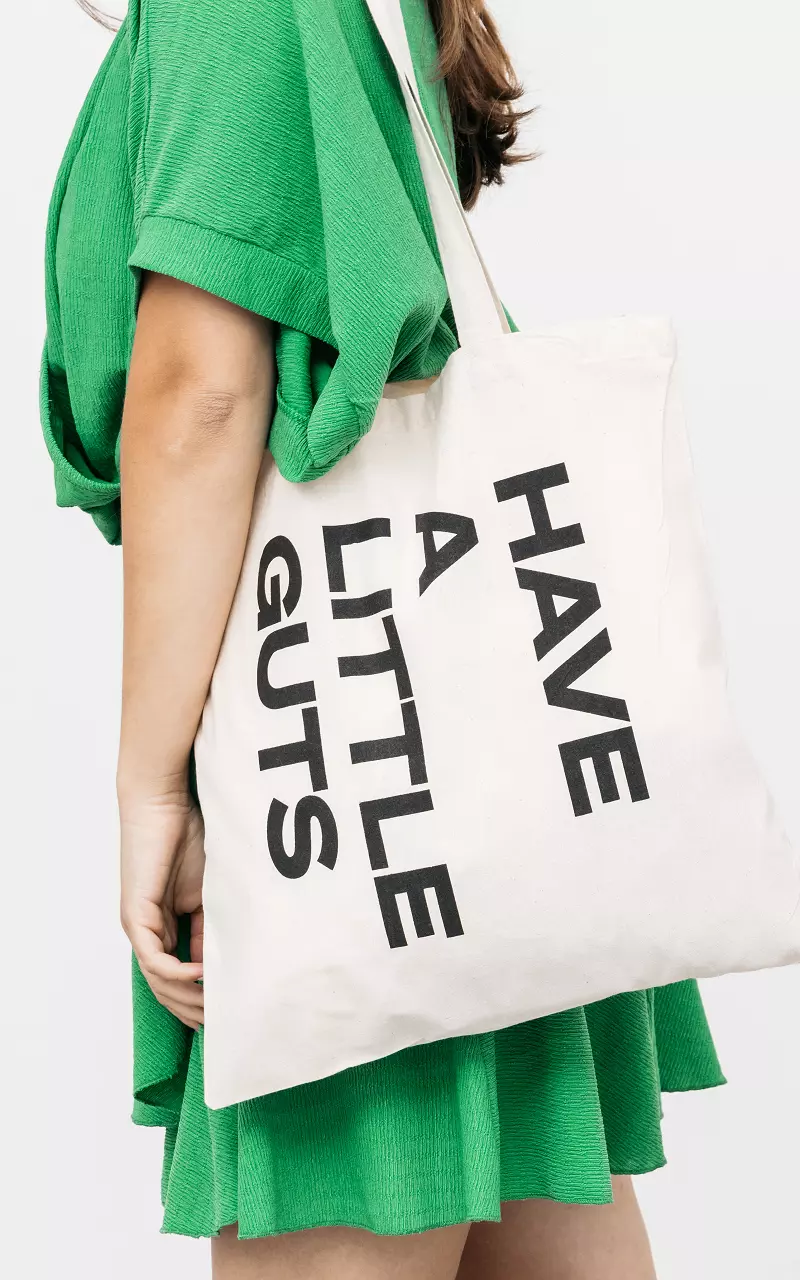 Tote bag "Have a little Guts" Cream Black