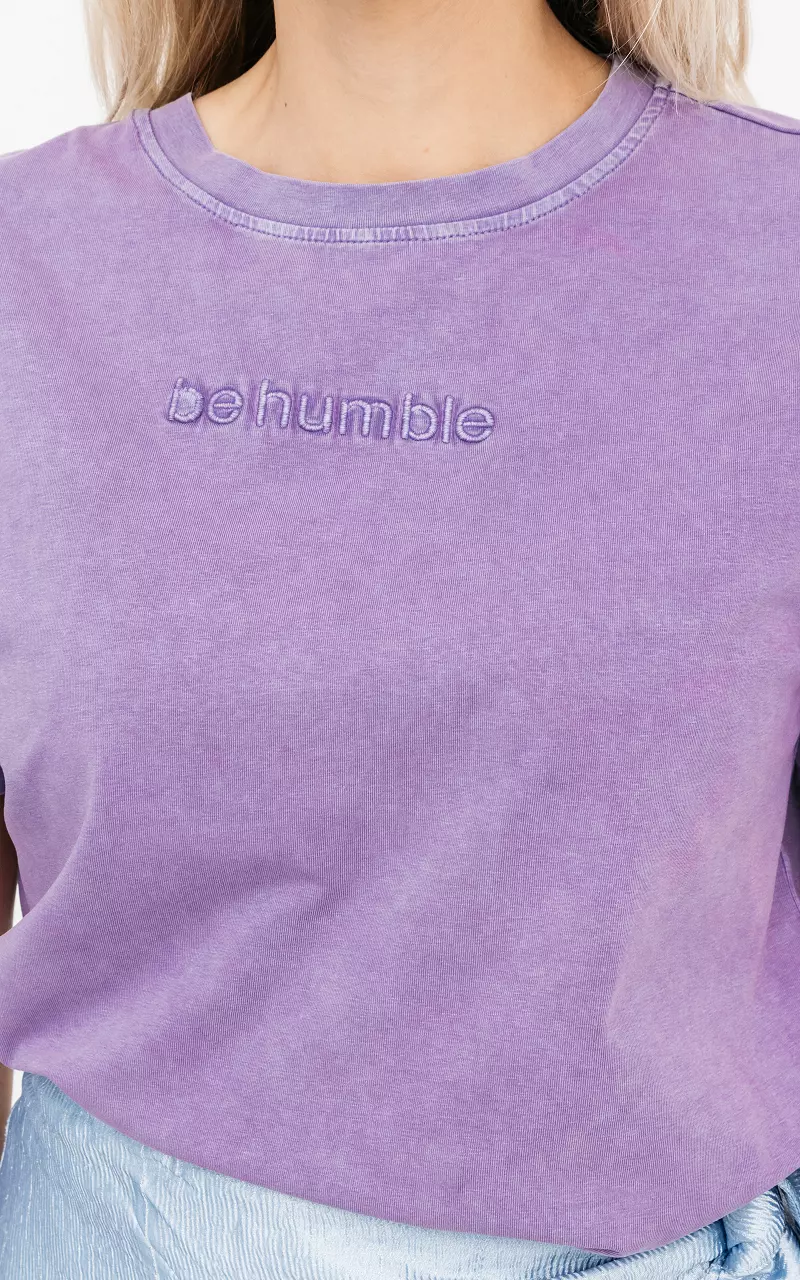 Basic Shirt "be humble" Flieder