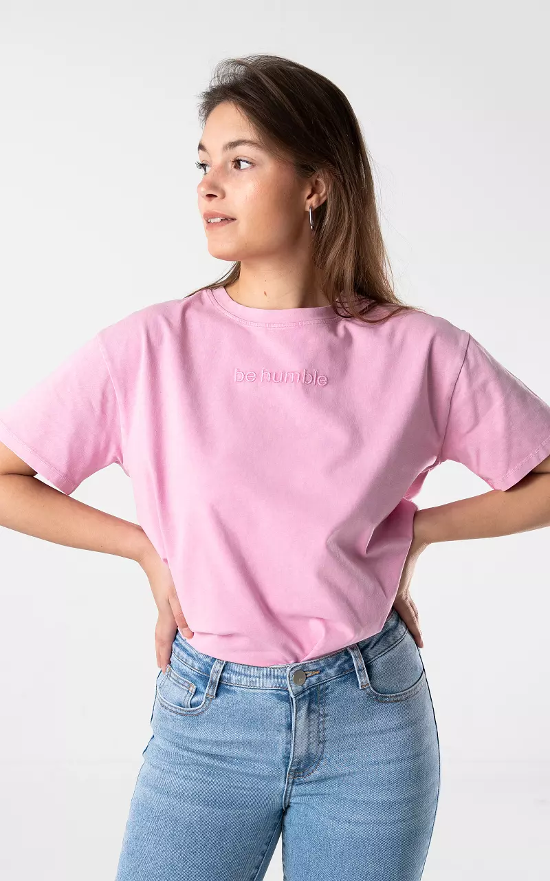 Basic Shirt "be humble" Pink