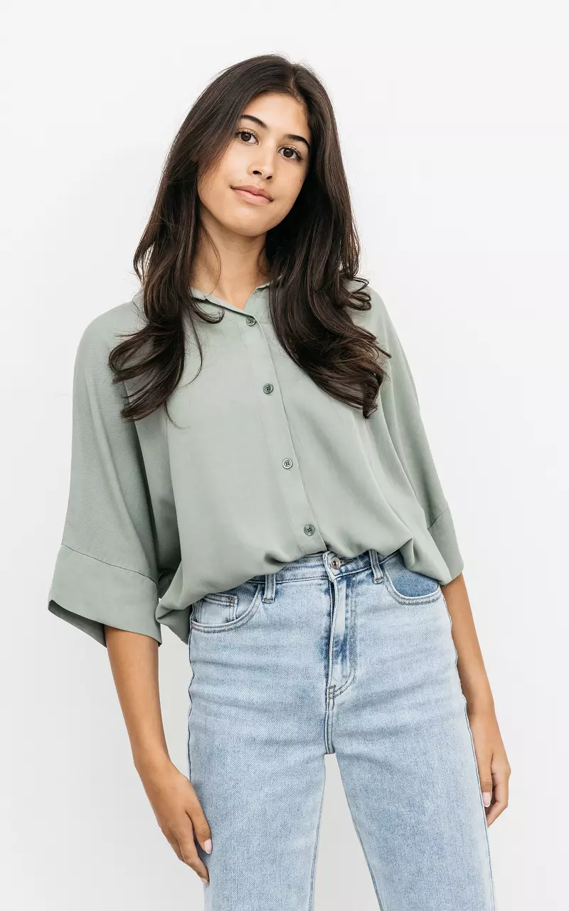 Oversized blouse met knopen Mint