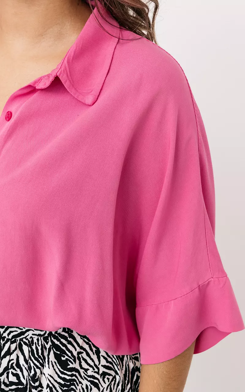 Oversized blouse met knopen Roze