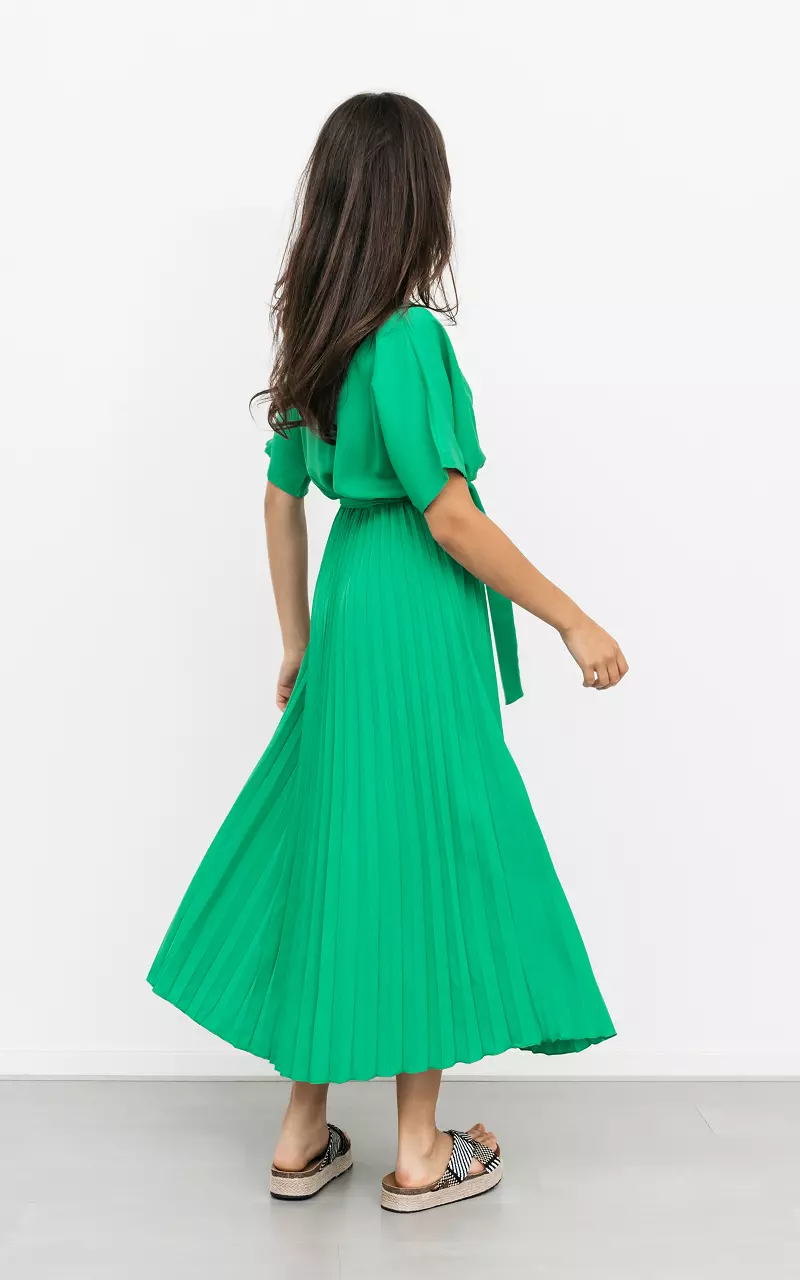 Pleated maxi dress Light Green