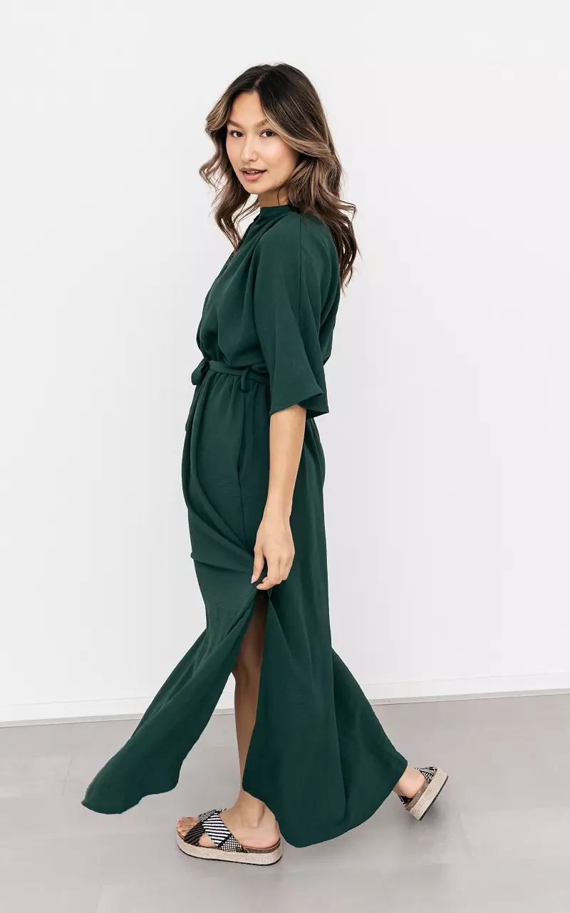Maxi dress with split Light Green