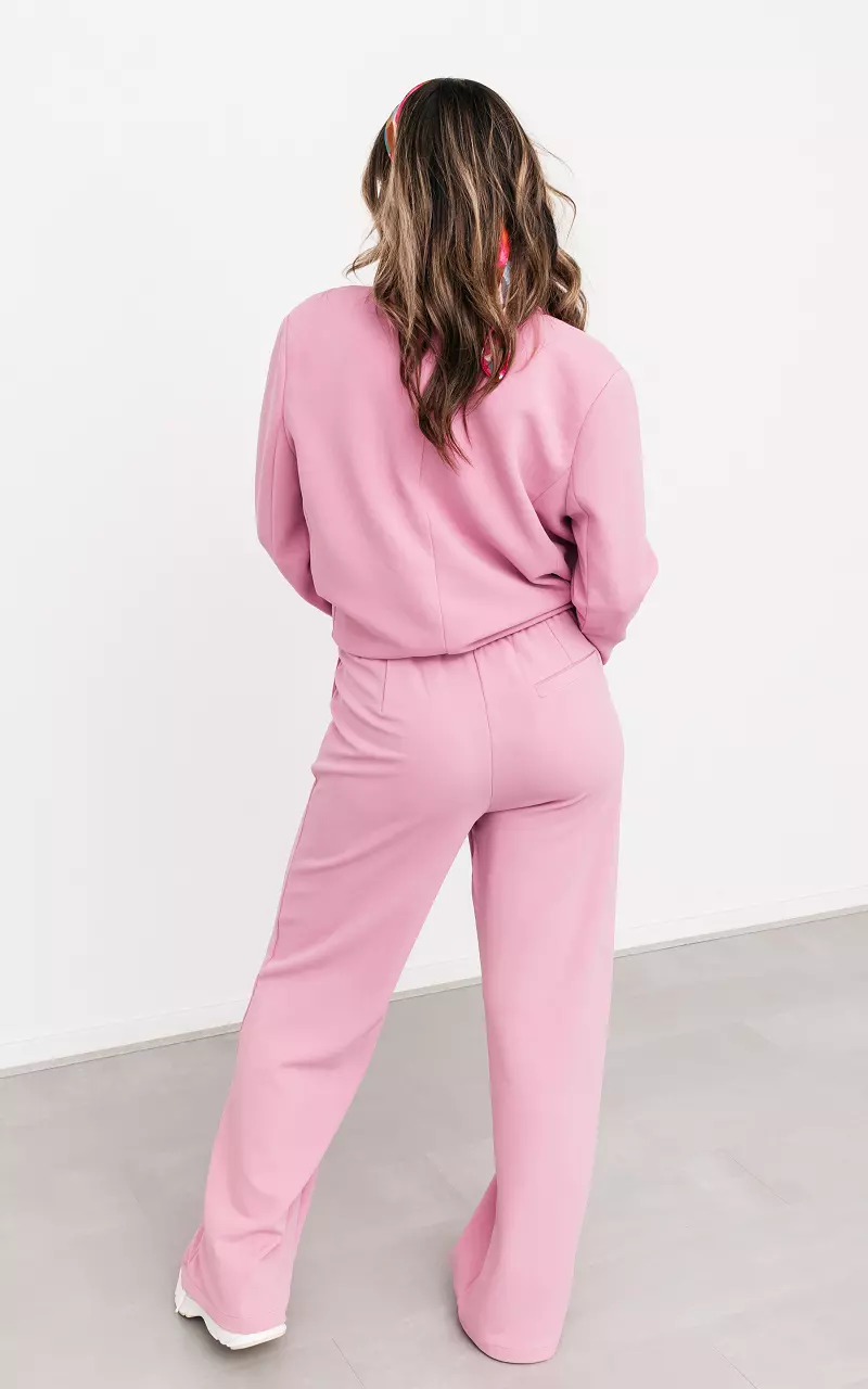 Wide leg pantalon met zakken Roze