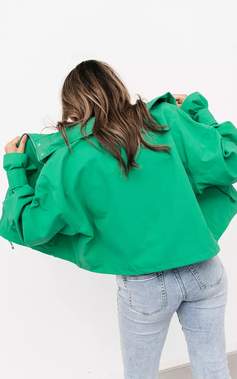 Oversized korte jas Groen