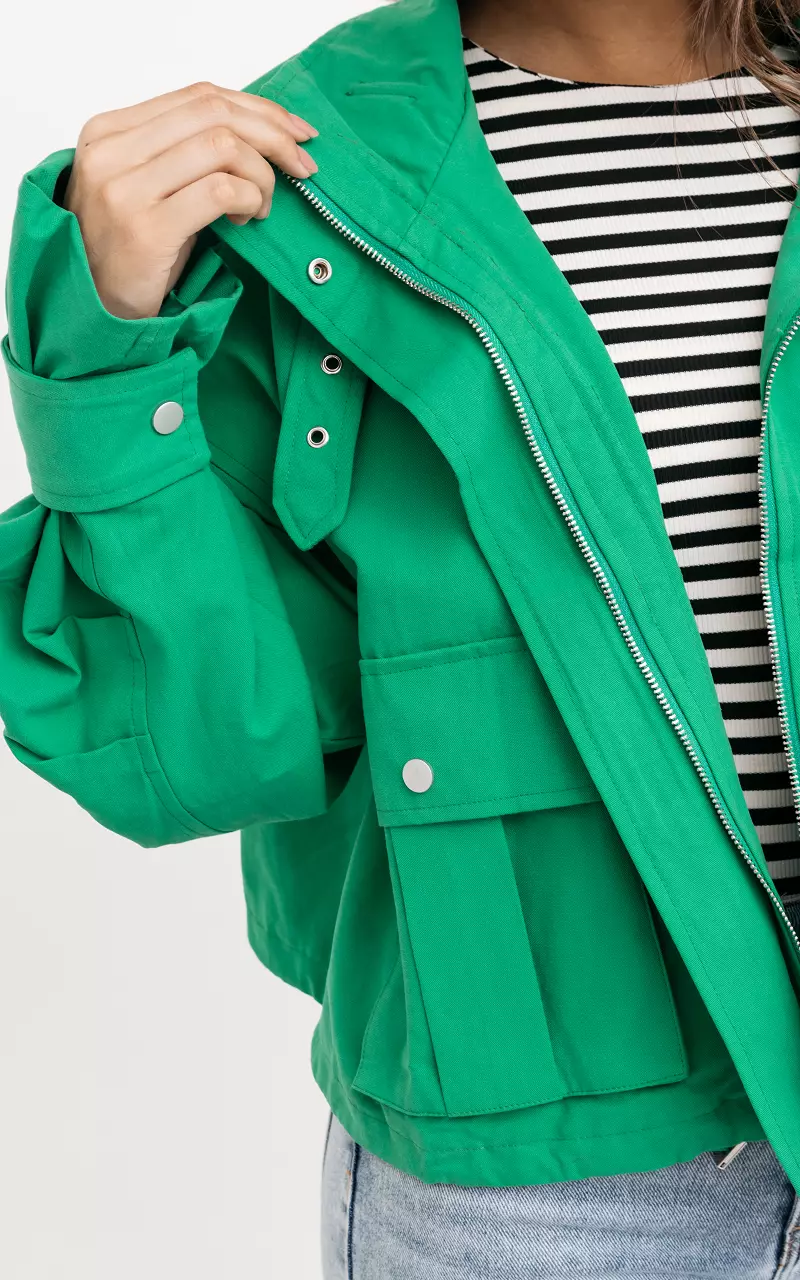 Oversized korte jas Groen