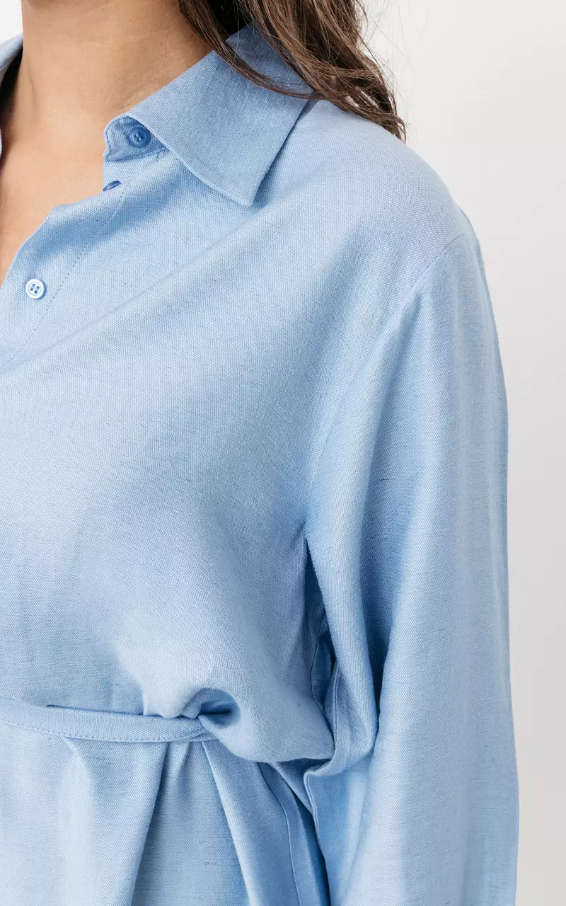 Hemdkleid mit Bindeschleife Hellblau