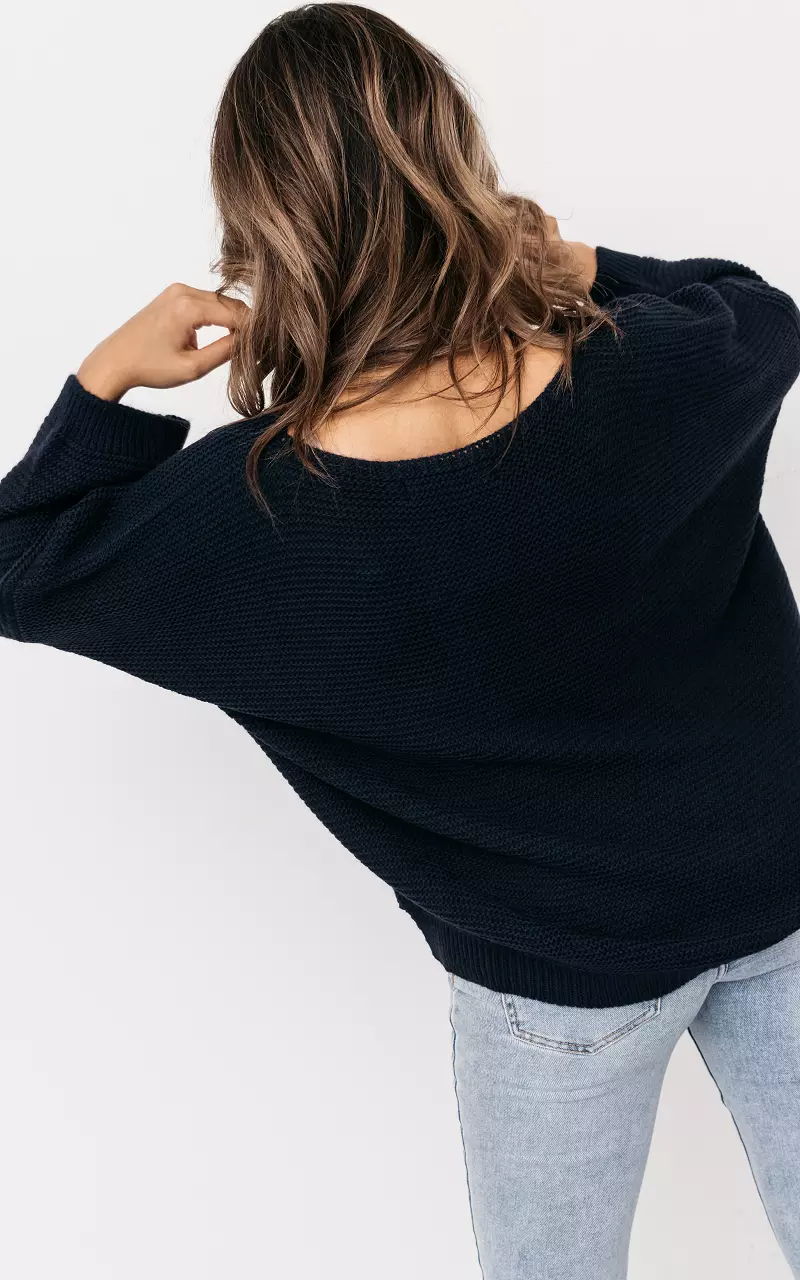 Sweater with round neck Dark Blue