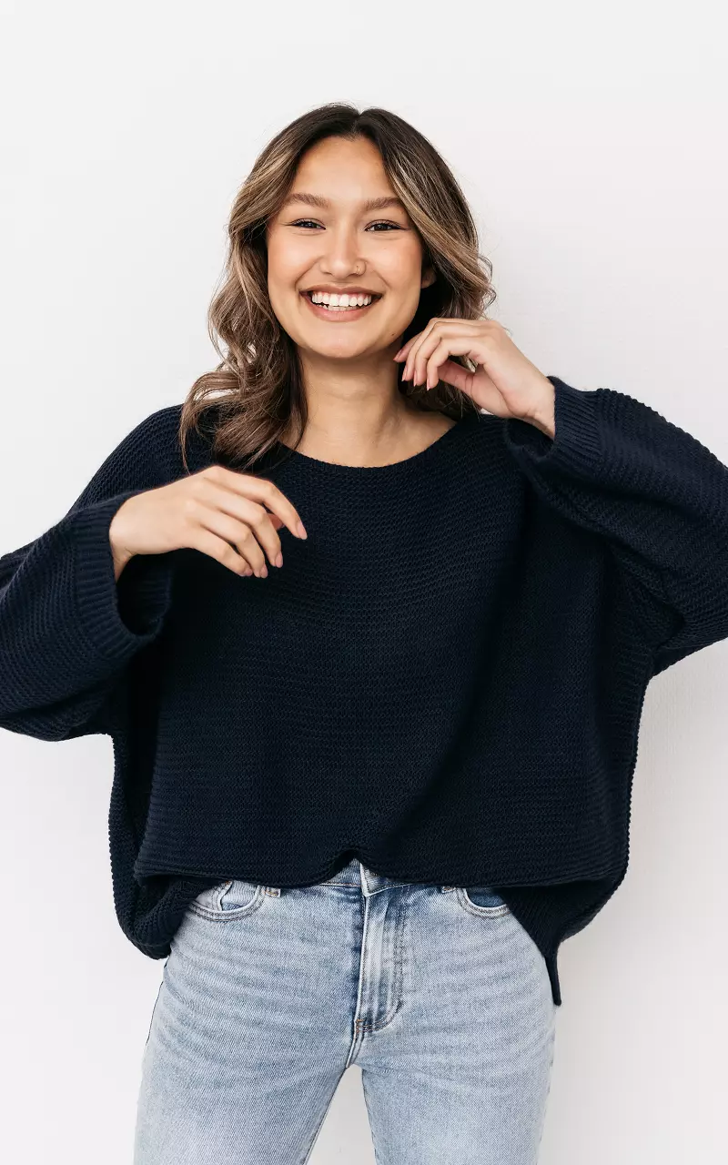 Sweater with round neck Dark Blue