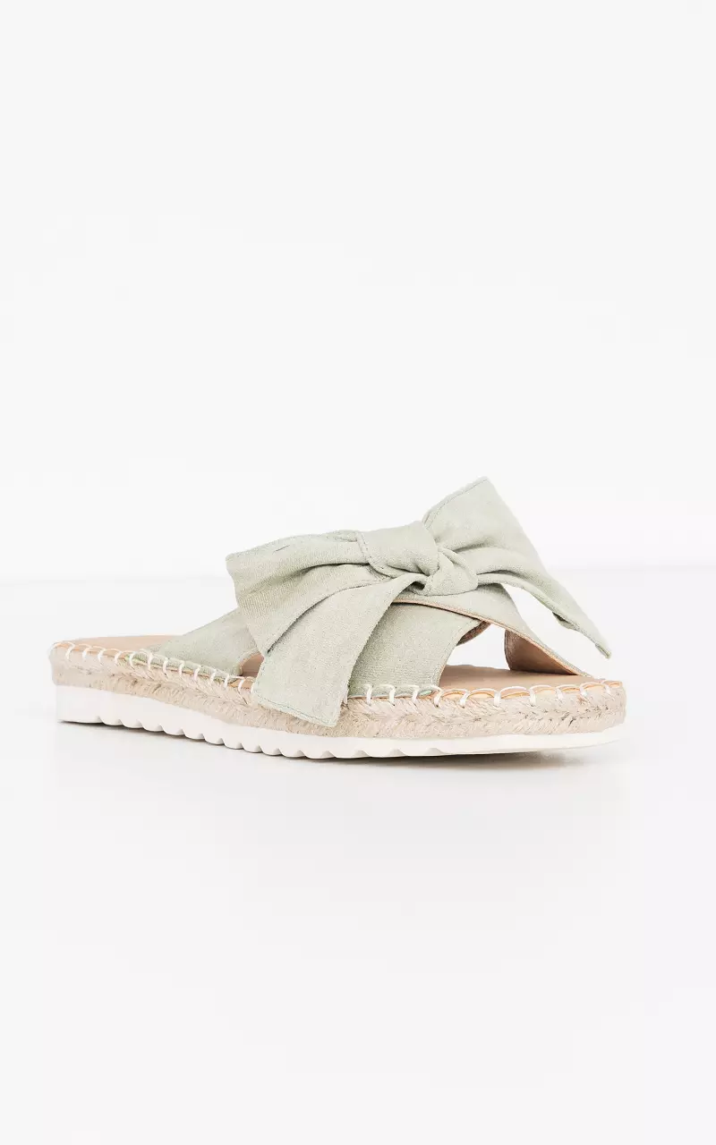 Slippers with bow Light Green