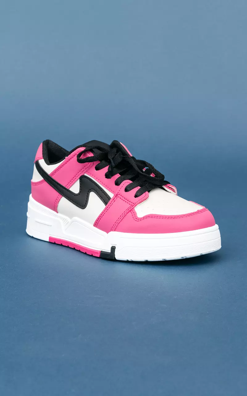 Sneakers with thick sole Cream Fuchsia