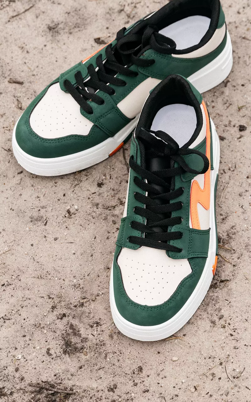 Sneakers with thick sole Green Cream