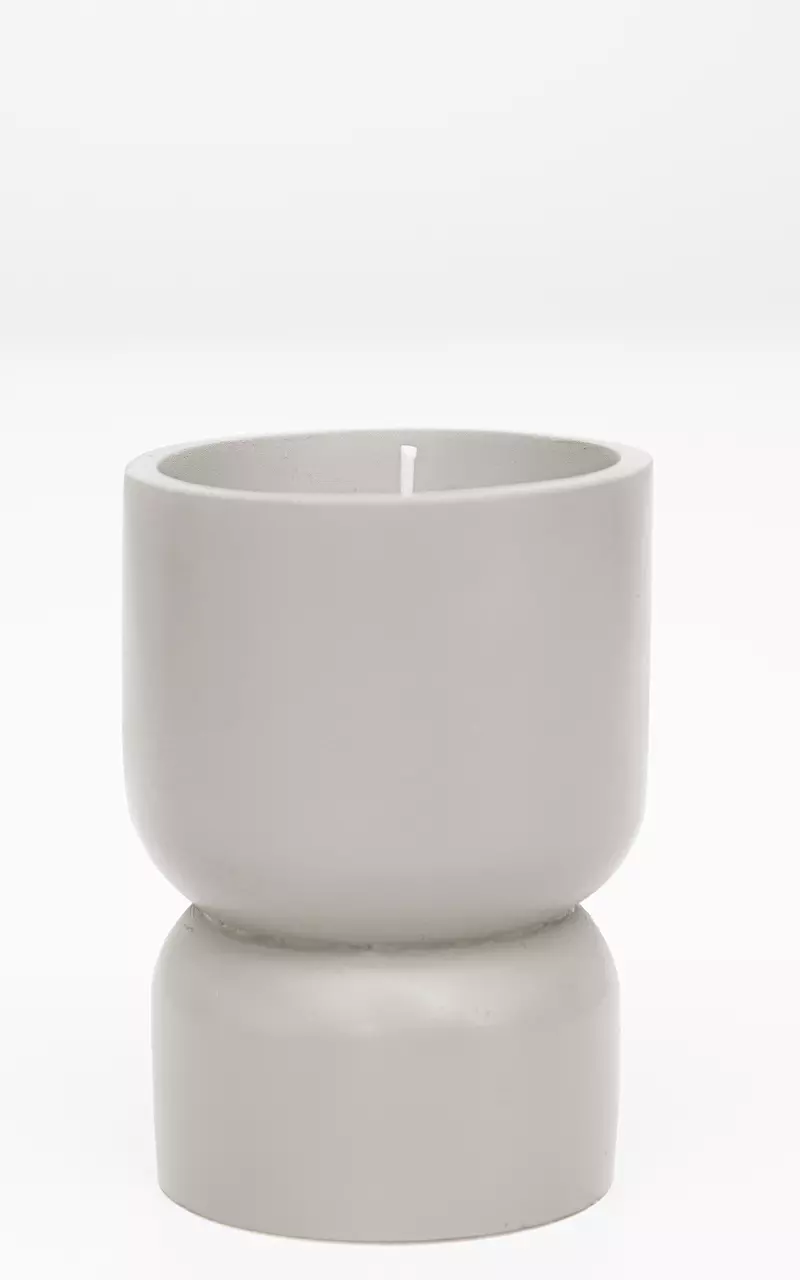 Candle in pot Grey