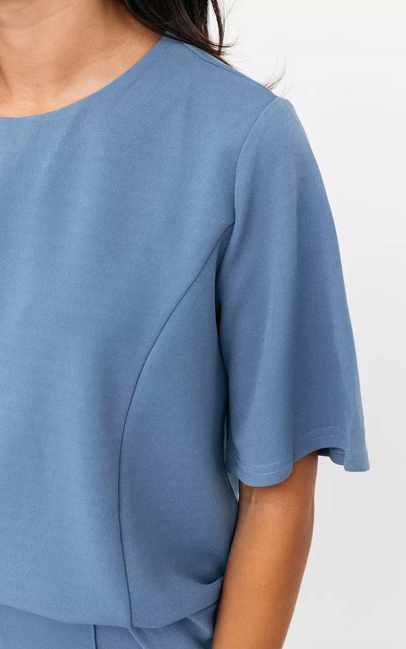 Shirt with round neck Blue