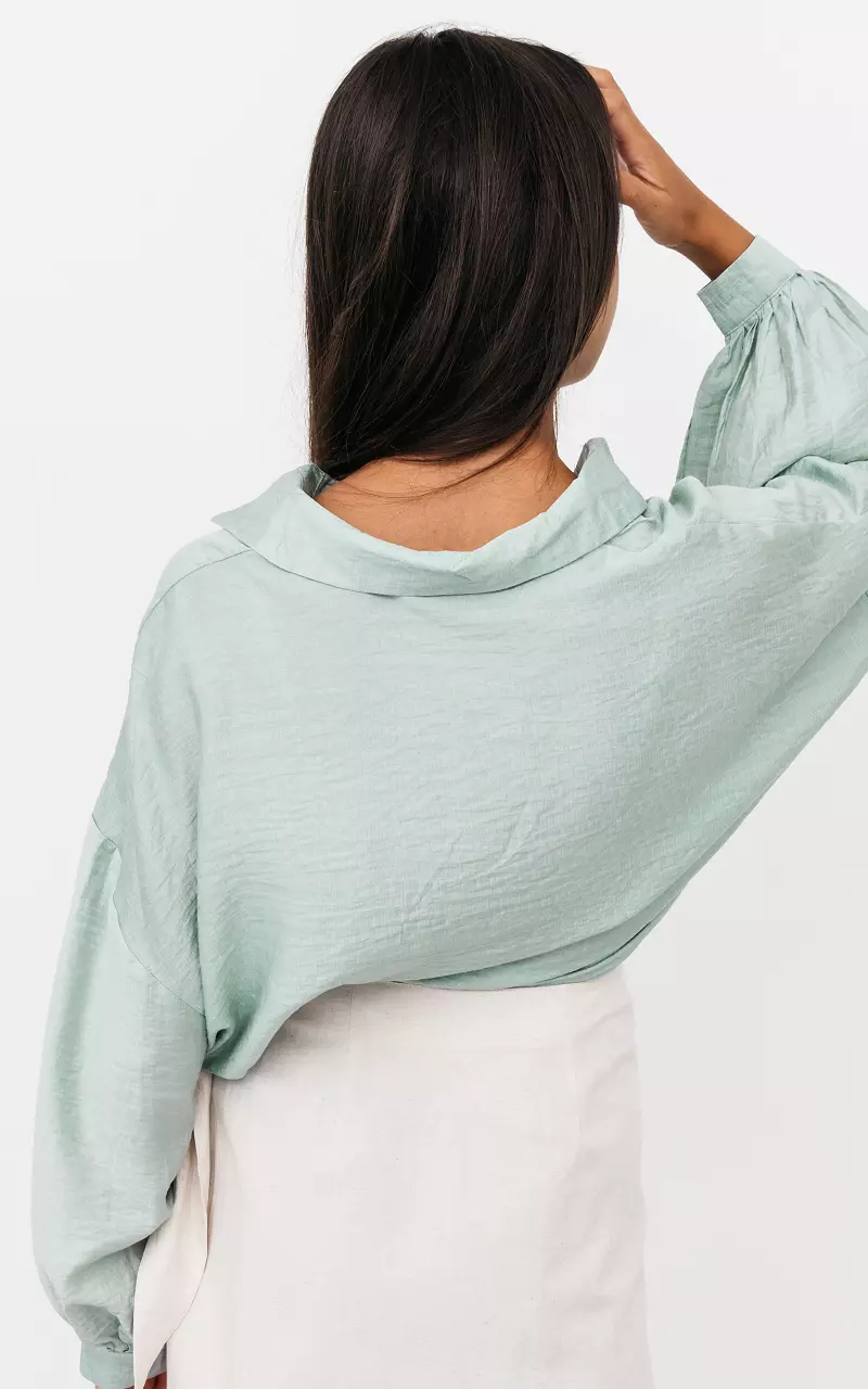 Blouse with shimmering fabric Mint