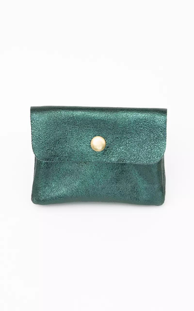 Metallic wallet with stud Dark Green