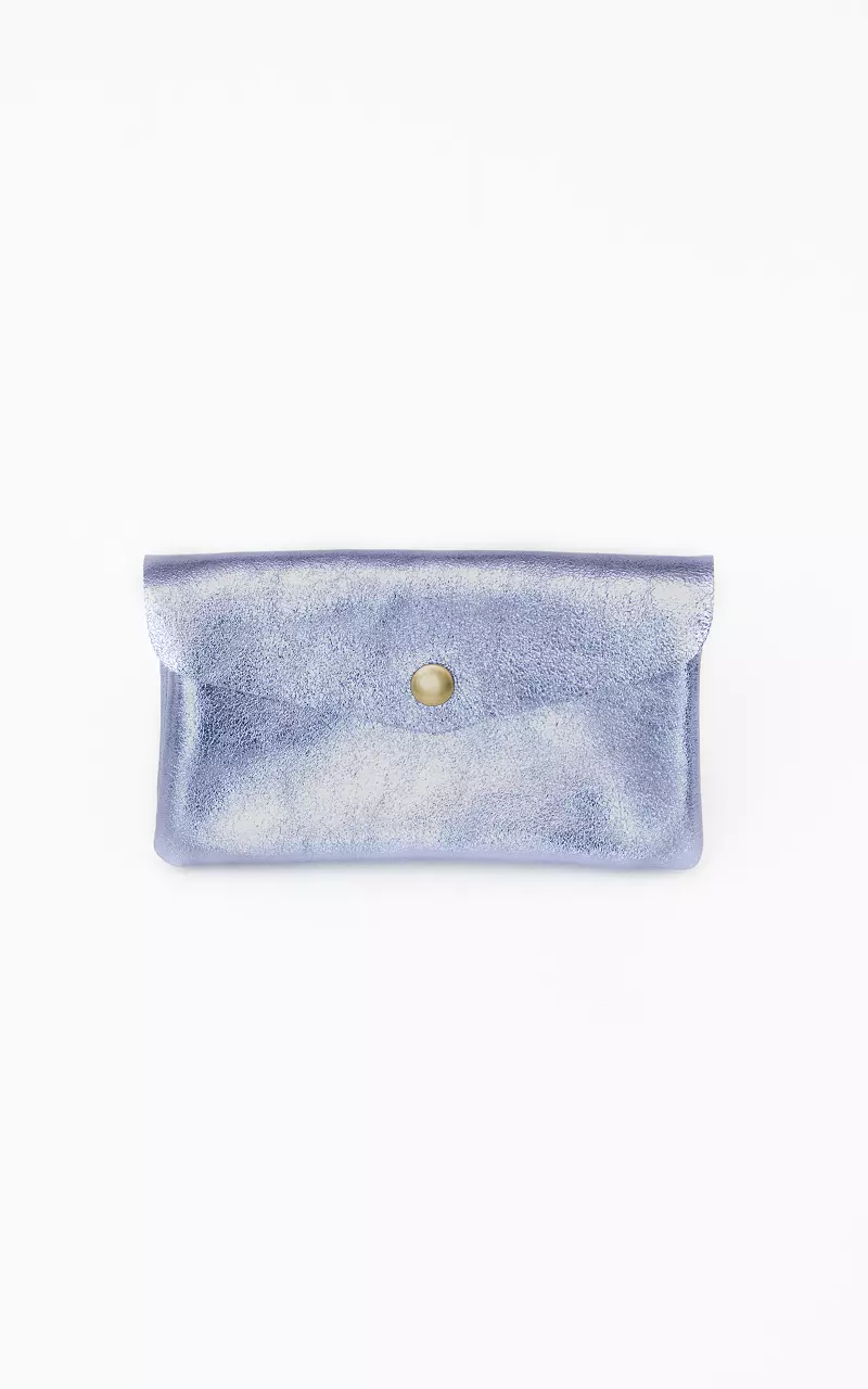 Metallic wallet with press button Lilac
