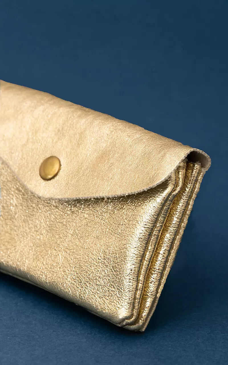 Metallic Portemonnaie mit Druckknopf Gold