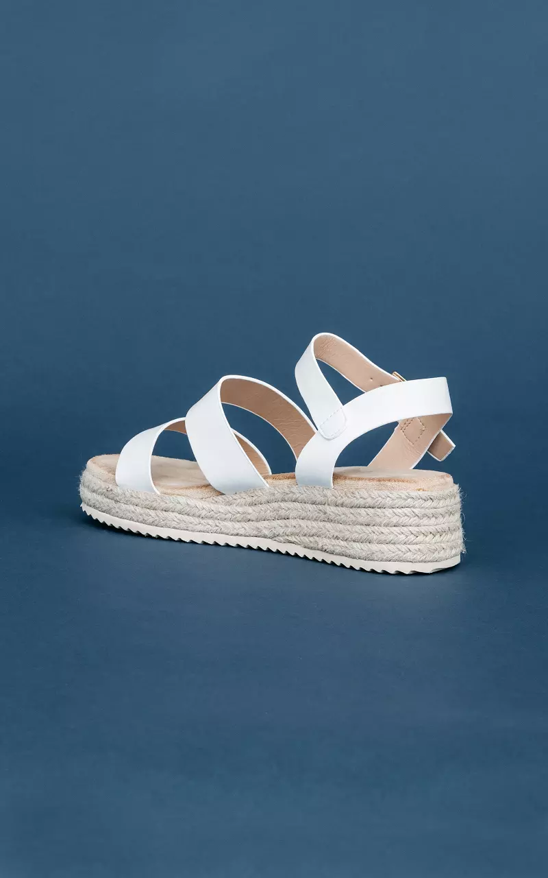 Sandal with suede look White