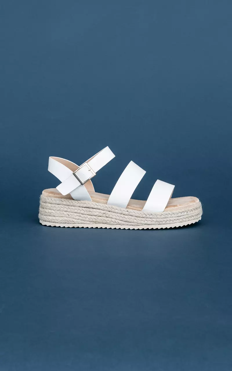 Sandal with suede look White