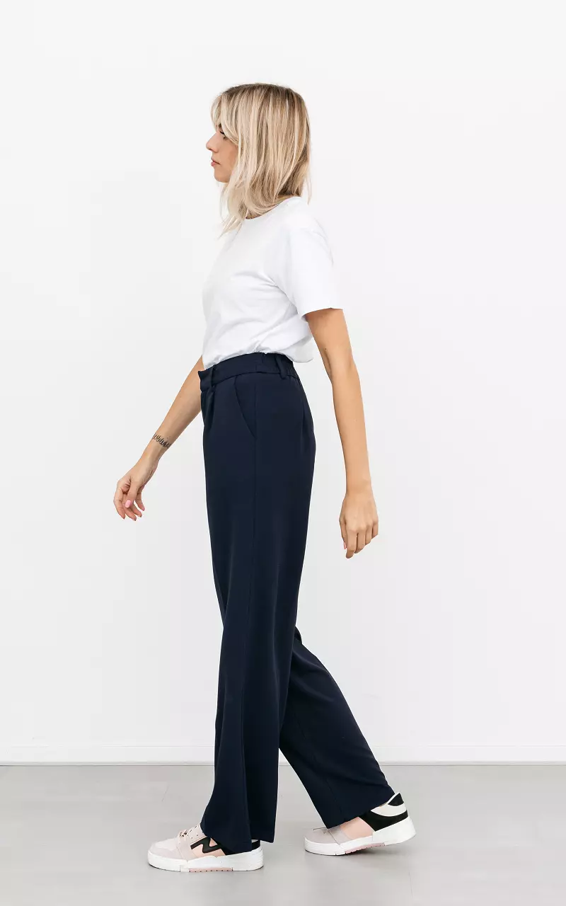 Wide leg trousers with pockets Dark Blue