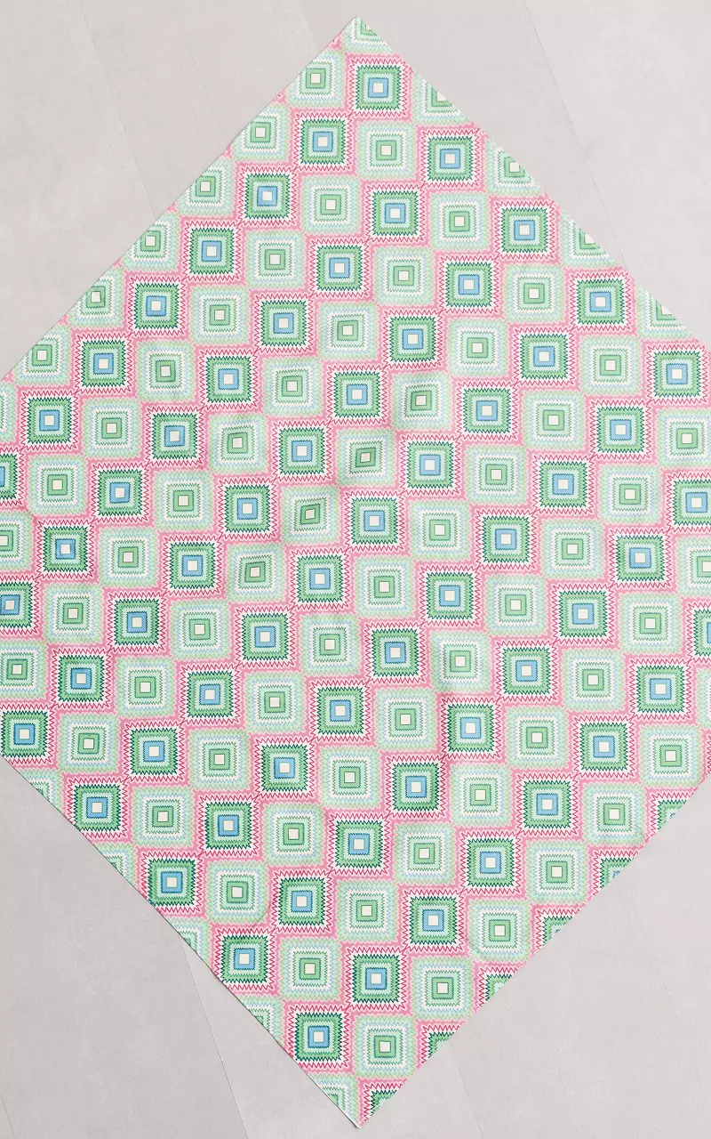 Scarf with print Green Pink