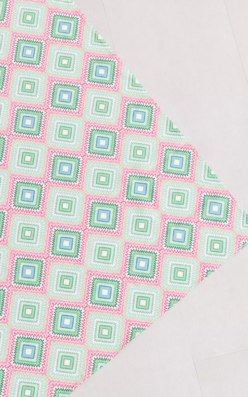 Scarf with print Green Pink