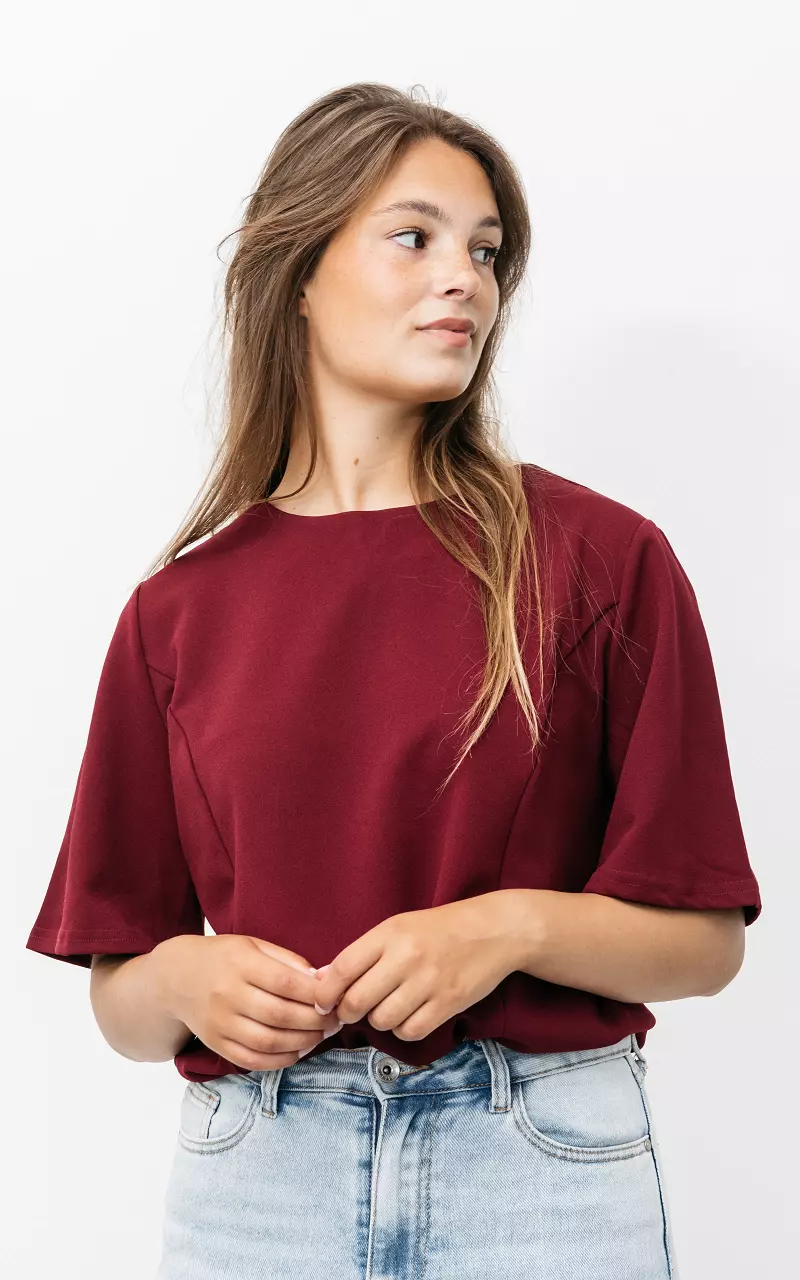 Shirt with round neck Bordeaux