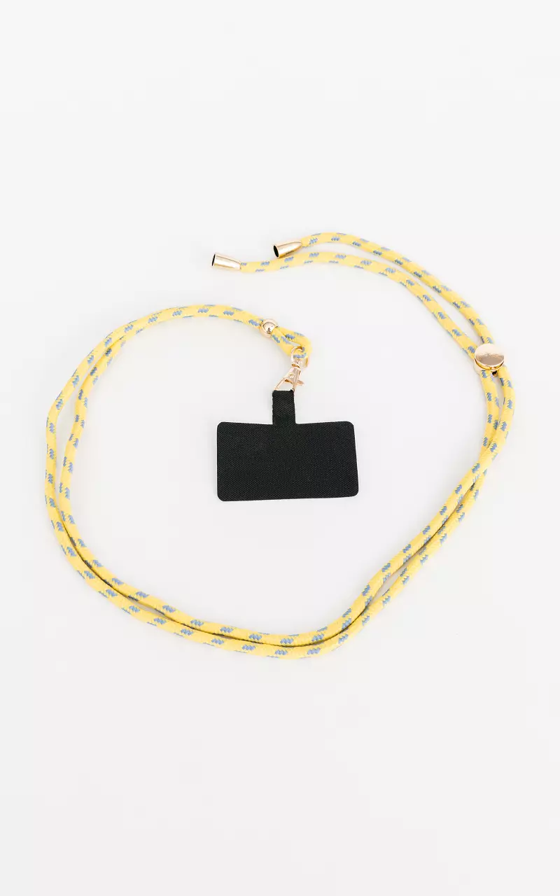 Telephone cord with gold-coated details Yellow Blue