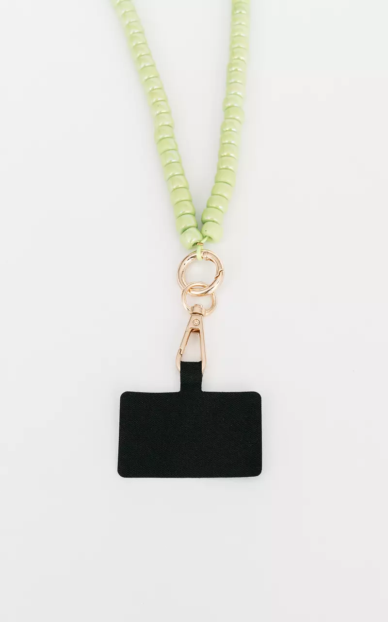 Handy-Kette aus Perlen Hellgrün