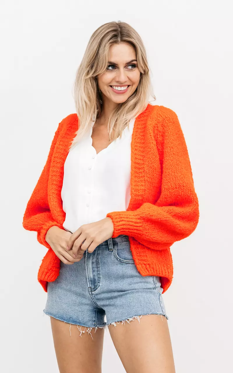 Knitted cardigan Orange