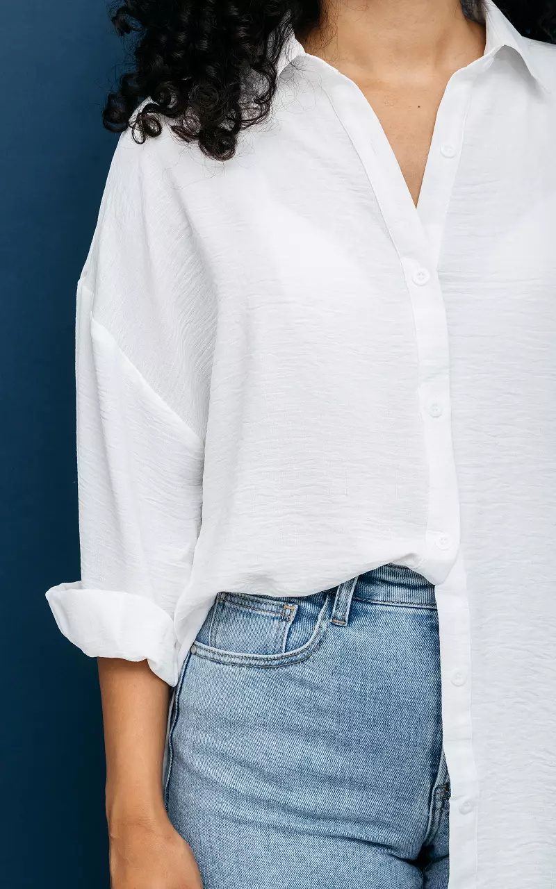 Oversized blouse with buttons White