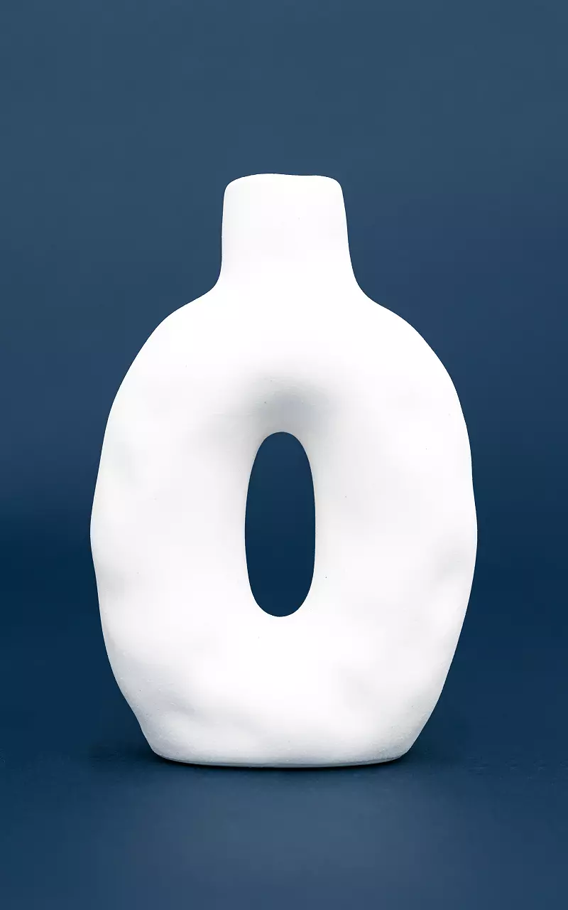 Ringförmige Vase Weiß