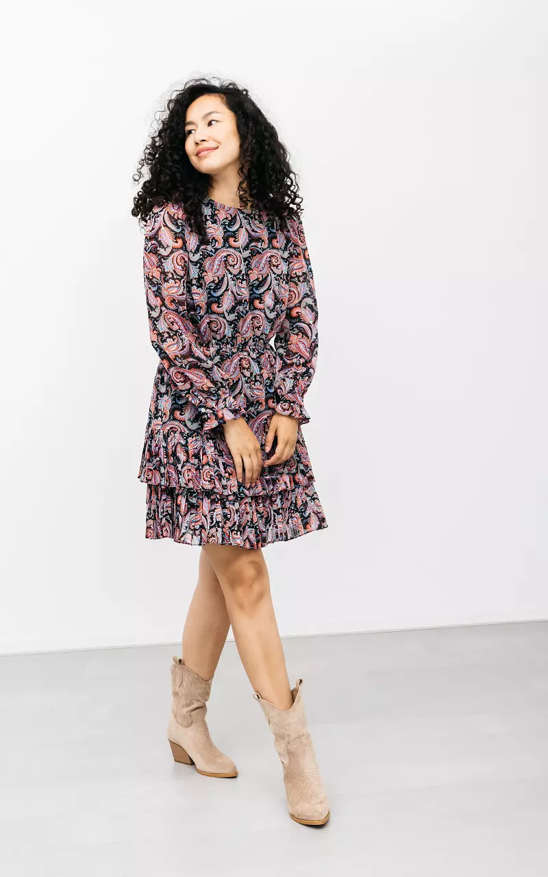 Dress with paisley print Black Red