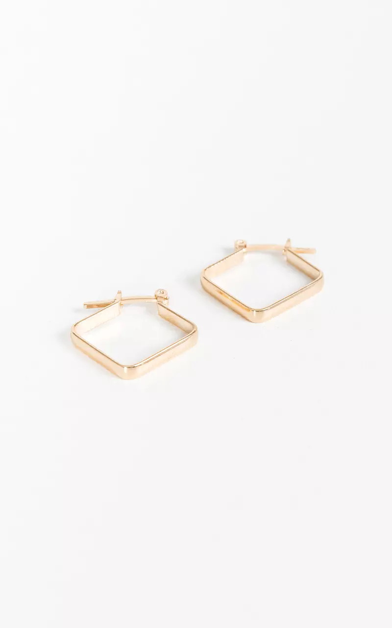 Square gold filled earrings Gold