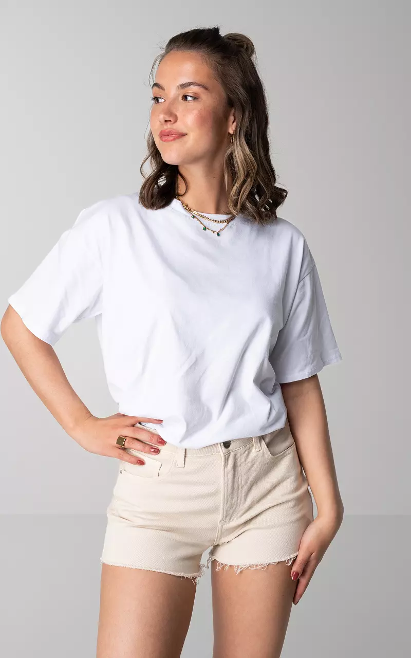 Oversized Basic-Shirt  Weiß