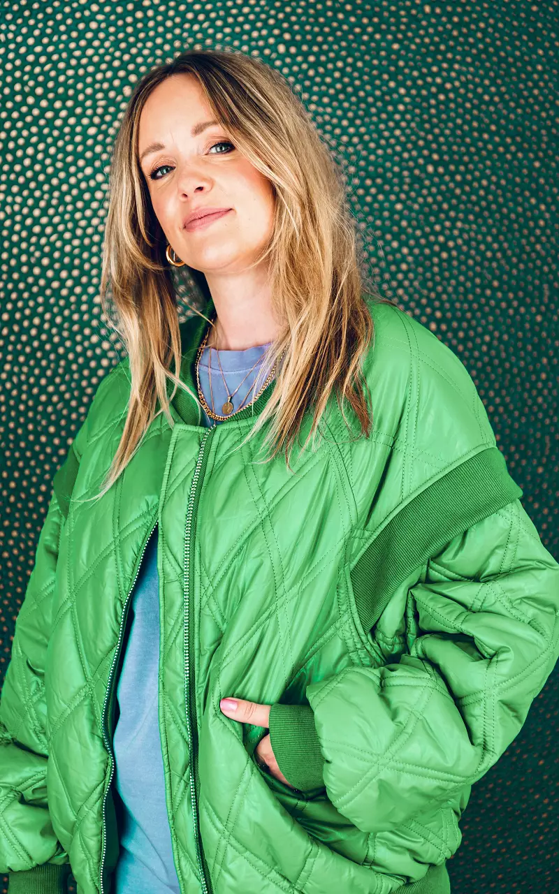 Oversized jacket with pockets Green