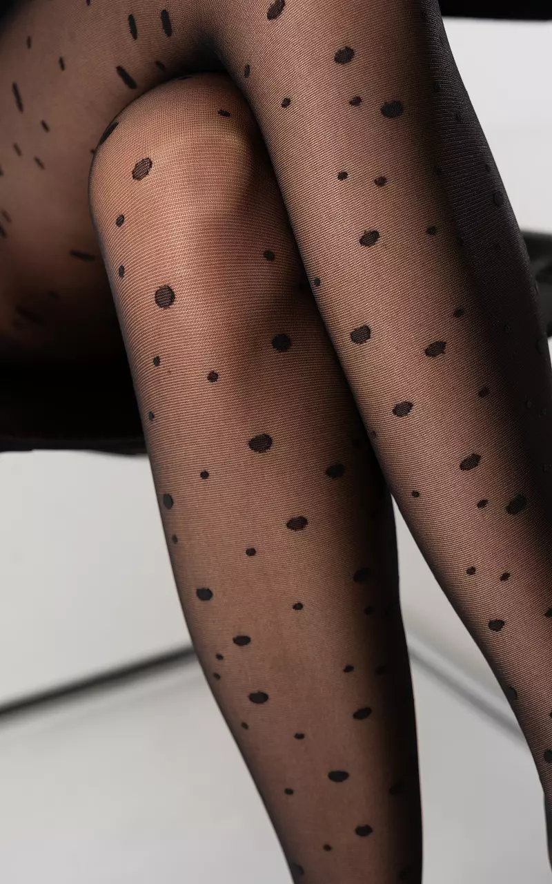 Tights with dots Black