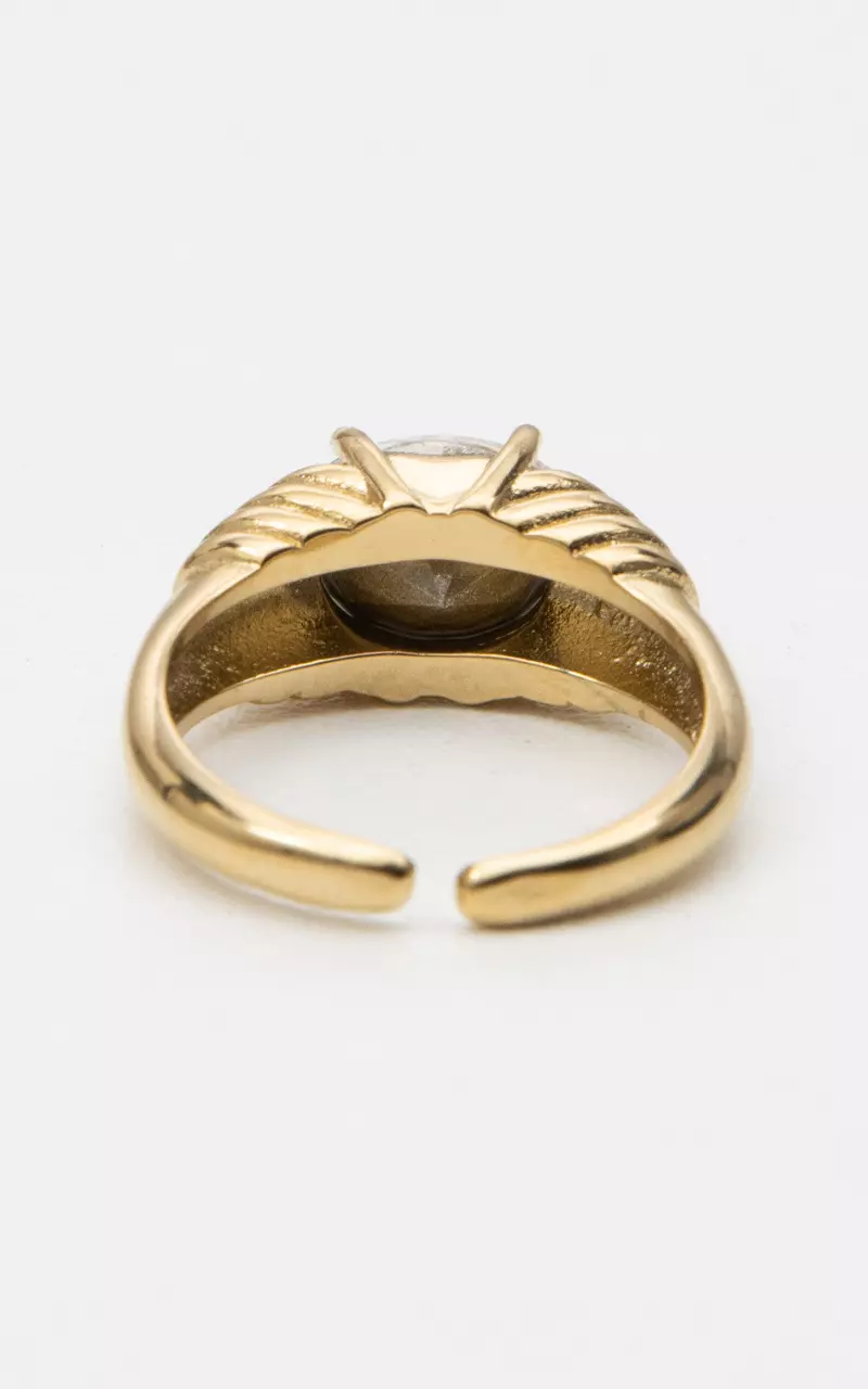 Adjustable ring with stone Gold Silver