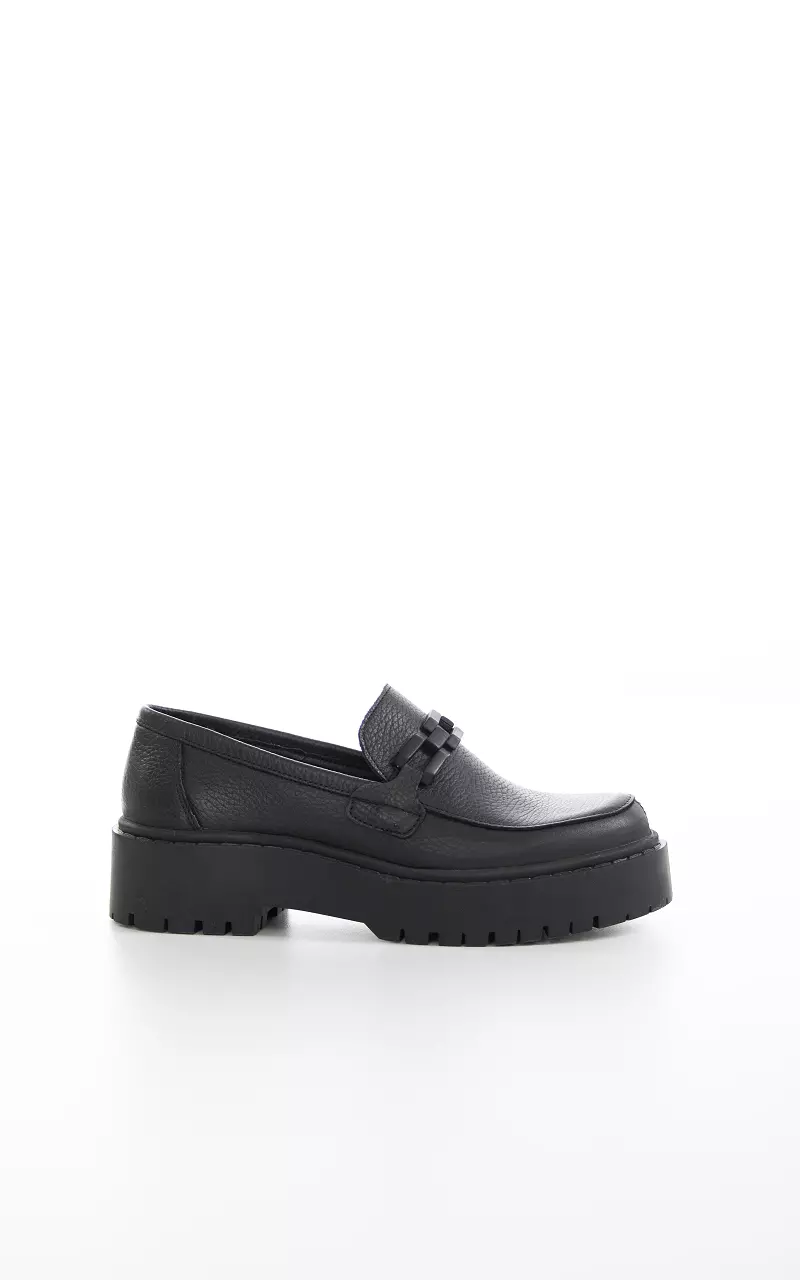 Leather loafers Black