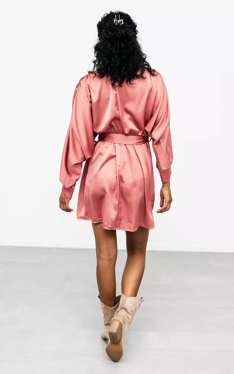 Wickel-Optik Kleid im Satin-Look Altrosa