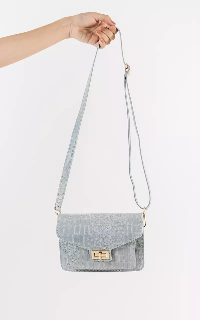 Leather bag with gold-coloured details Light Blue