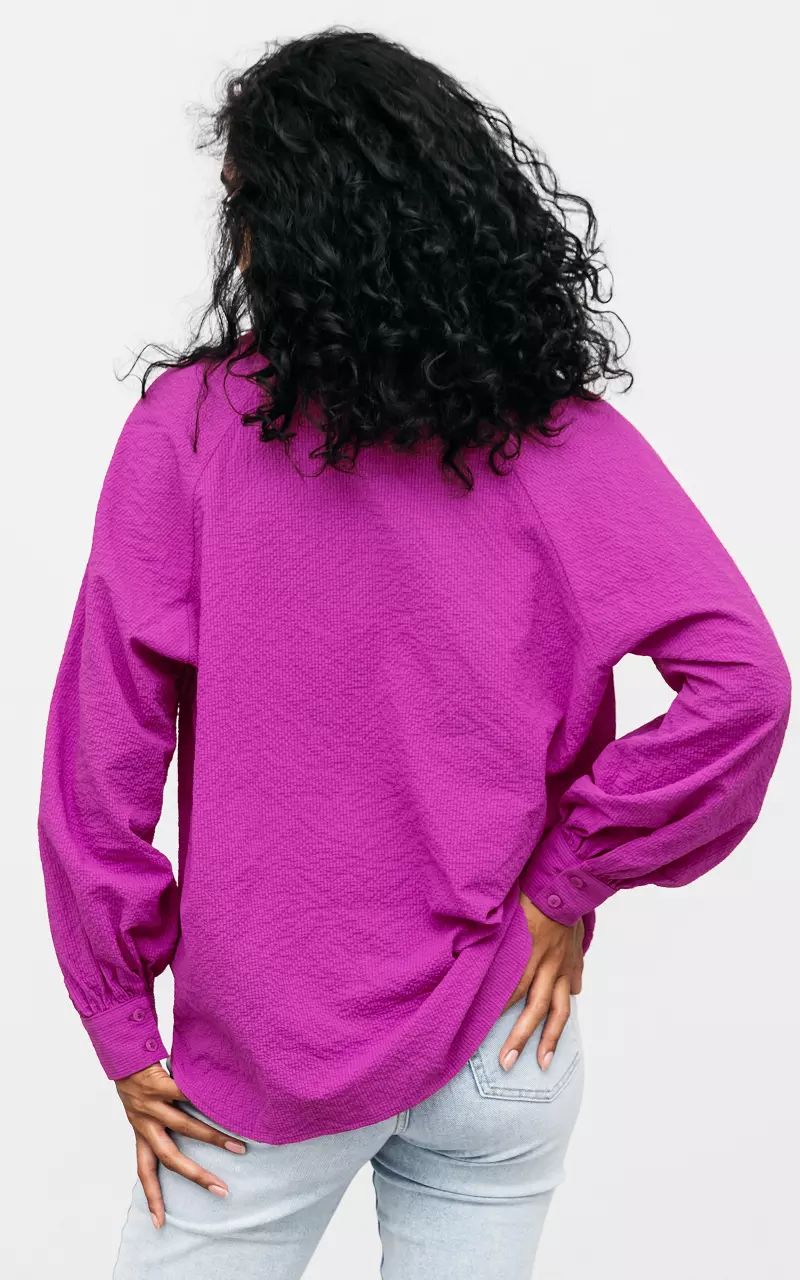 Blouse with v-neck Purple
