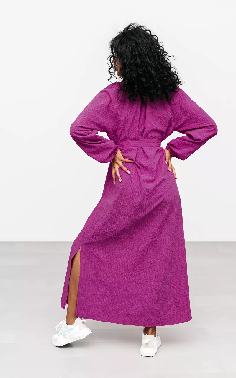 Maxi dress with v-neck Purple