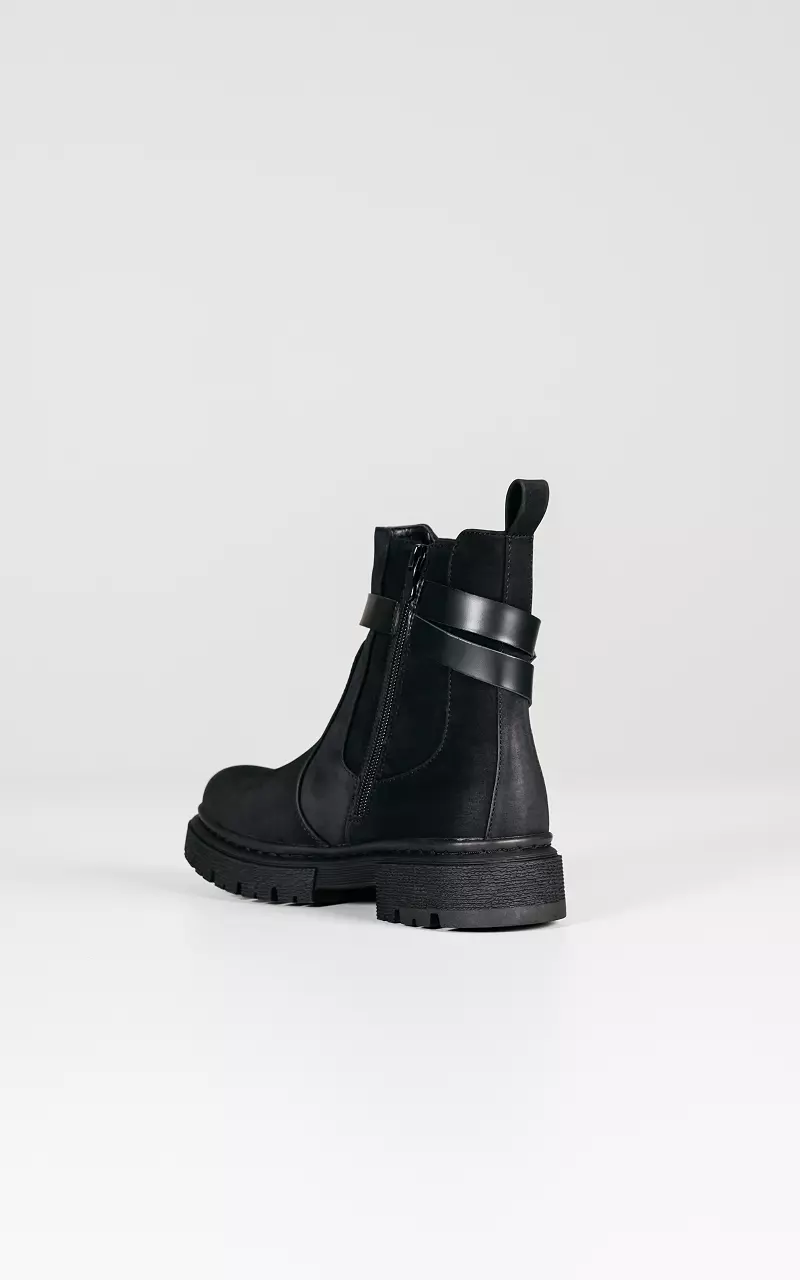 Suede look boots Black