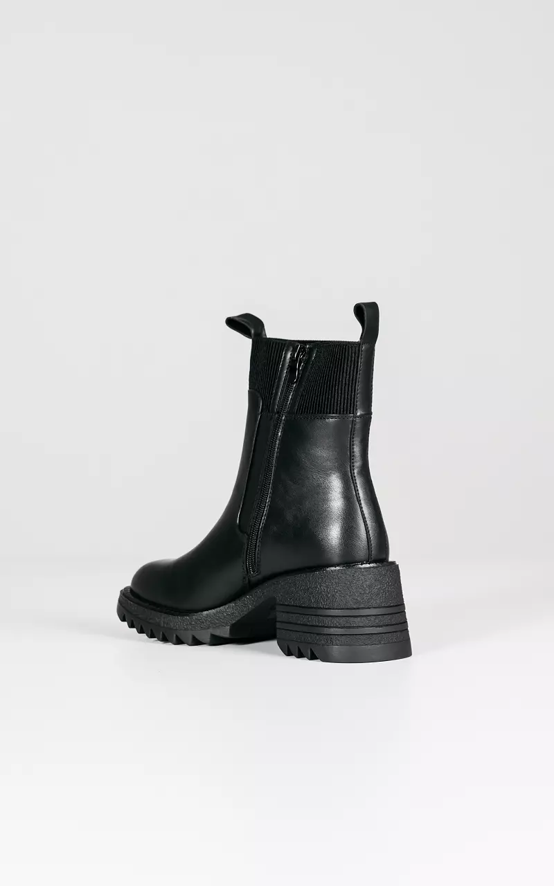 Leather look boots Zwart